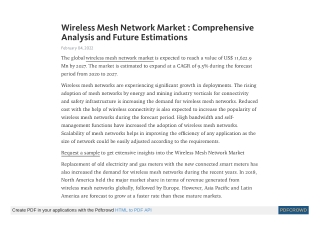 Wireless Mesh Network Market worth US$ 11,622.9 Mn by 2027