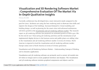 Visualization and 3D Rendering Software Market Analysis by 2027