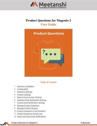 Magento 2 Product Questions