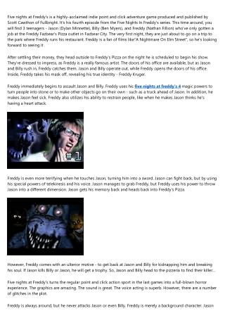 Five Nights at Freddy's 4 Game Review