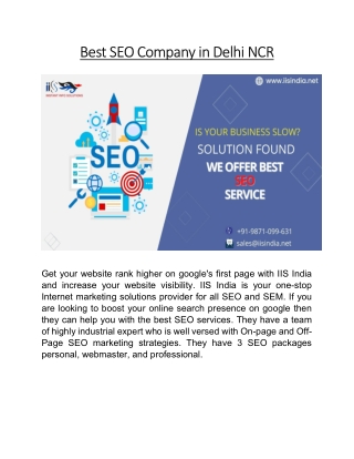 Best SEO Company in Delhi NCR