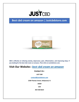 Best cbd cream on amazon | Justcbdstore.com