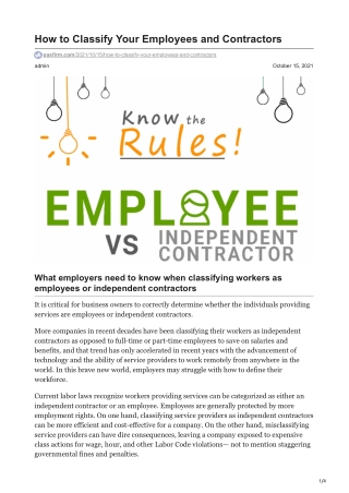 How to Classify Your Employees and Contractors