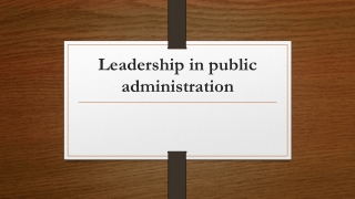 Leadership in public administration