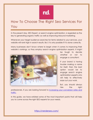 How To Choose The Right Seo Services For You
