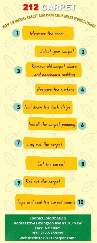 How to Install Carpet and make your space worth living