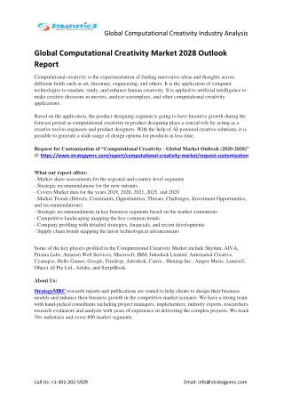 Computational Creativity Market - Global Outlook and Forecast 2020-2028