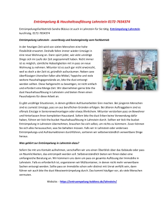 Entrümpelung & Haushaltsauflösung Lahnstein 0172-7654374