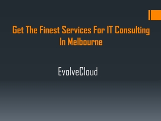IT Consulting in Melbourne - EvolveCloud