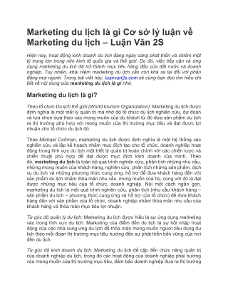 Marketing du lịch là gì? Cơ sở lý luận về Marketing du lịch – Luận Văn 2S