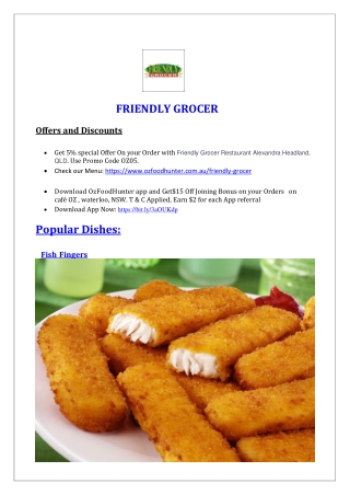 5% Off - Friendly Grocer Restaurant Alexandra Headland, QLD