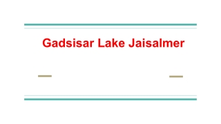 Gadsisar Lake Jaisalmer
