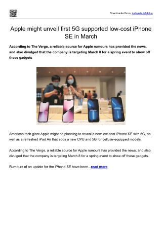 Apple might unveil first 5G supported low-cost iPhone SE in March