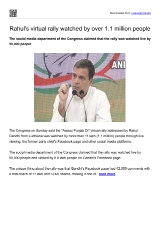 Rahul's virtual rally watched by over 1.1 million people