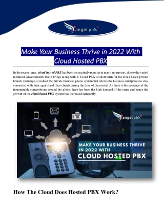 Make Your Business Thrive in 2022 With Cloud Hosted PBX