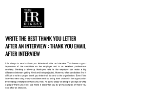 Thank-You Email Examples for After an Interview