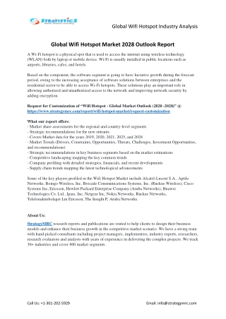 Wifi Hotspot Market Forecasts to 2028