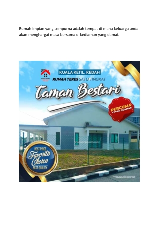 Rumah impian yang sempurna adalah tempat di mana keluarga