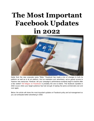The Most Important Facebook Updates in 2022