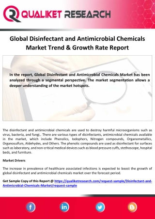 Global Disinfectant and Antimicrobial Chemicals Market