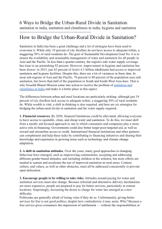 6 Ways to Bridge the Urban-Rural Divide in Sanitation.docx
