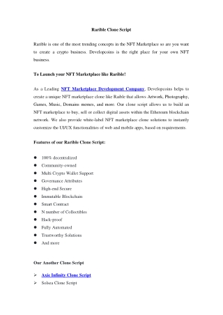Rarible Clone Script - Developcoins-converted