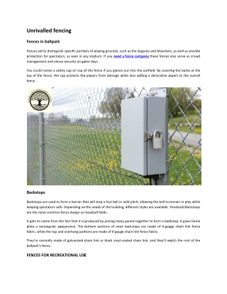 Unrivalled fencing