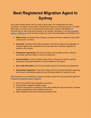 Best Registered Migration Agent In Sydney