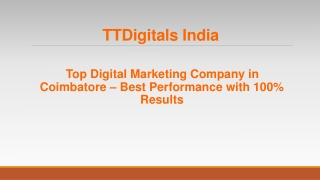 Digital Marketing Company in Coimbatore - TTDigitals