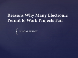 Reasons Why Many Electronic Permit to Work Projects Fail