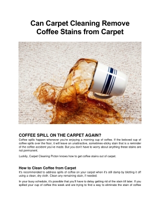 Can Carpet Cleaning Remove Coffee Stains From Carpet