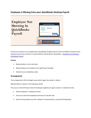 How to Fix Employee not Showing in QuickBooks Payroll