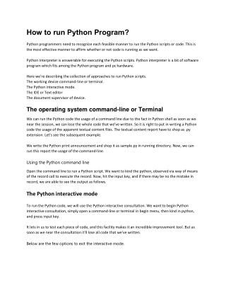 How to run Python Program