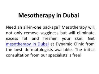 Mesotherapy in Dubai