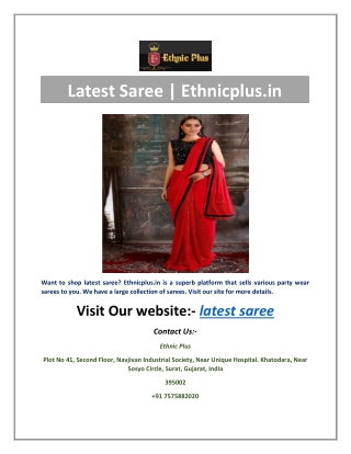 Latest Saree | Ethnicplus.in