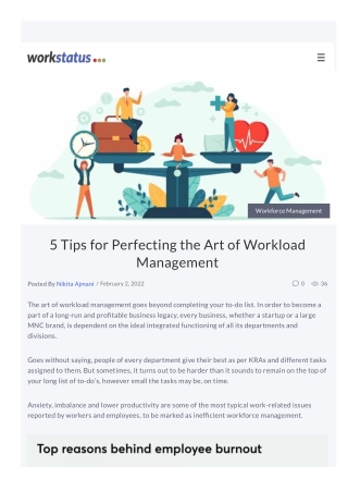 5 Tips for Perfecting the Art of Workload Management