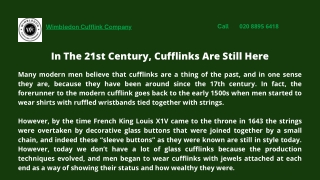 In The 21st Century, Cufflinks Are Still Here