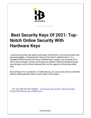 Best Security Keys Of 2021: Top-Notch Online Security With Hardware Keys