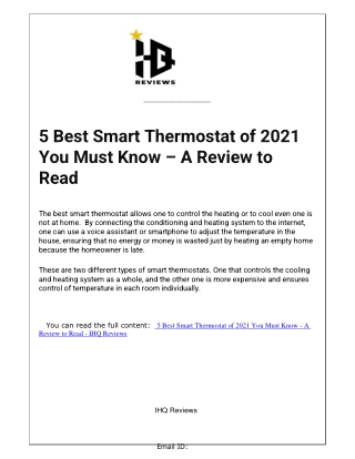 5 Best Smart Thermostat of 2021 You Must Know – A Review to Read