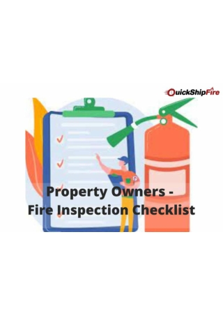 Property Owners- Fire Inspection Checklist