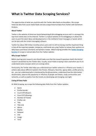 What is Twitter Data Scraping Services?