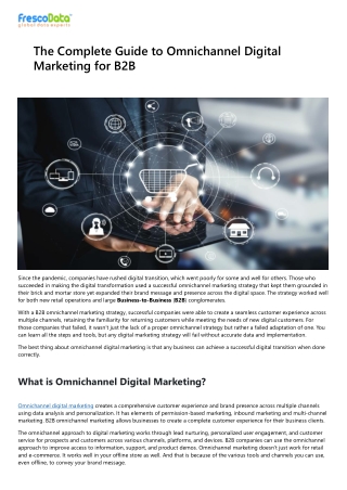 The Complete Guide to Omnichannel Digital Marketing for B2B - Buy Business Email Lists by FrescoData