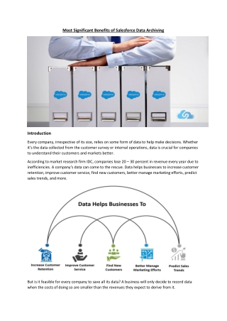 Most Significant Benefits of Salesforce Data Archiving