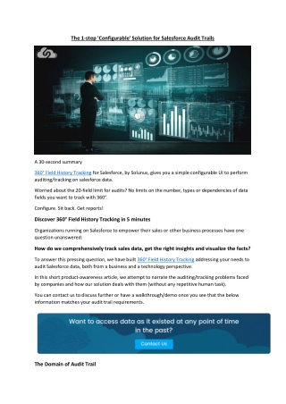 The 1-step 'Configurable' Solution for Salesforce Audit Trails