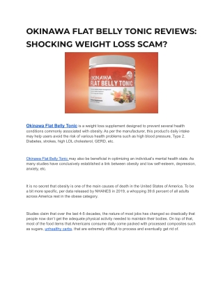 OKINAWA FLAT BELLY TONIC REVIEWS_ SHOCKING WEIGHT LOSS SCAM_