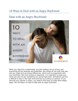 10 Ways to Deal with an Angry Boyfriend