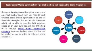 Best 7 Social Media Optimization Tips that can help in Boosting the Brand Awareness