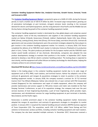 Container Handling Equipment Market to Witness Astonishing Growth by 2025