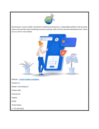 Custom Mobile Consultants  Global1consulting.org