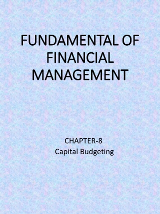 Capital budgeting Concept and PP Solution